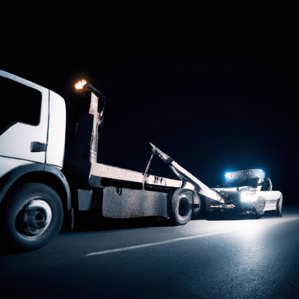 tow truck assisting stranded vehicle at 1024x1024 21328943