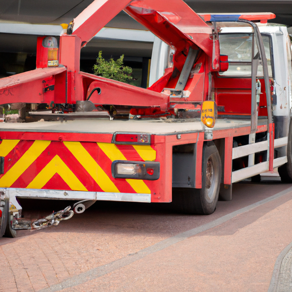 Tow truck ready for emergency assistance.
